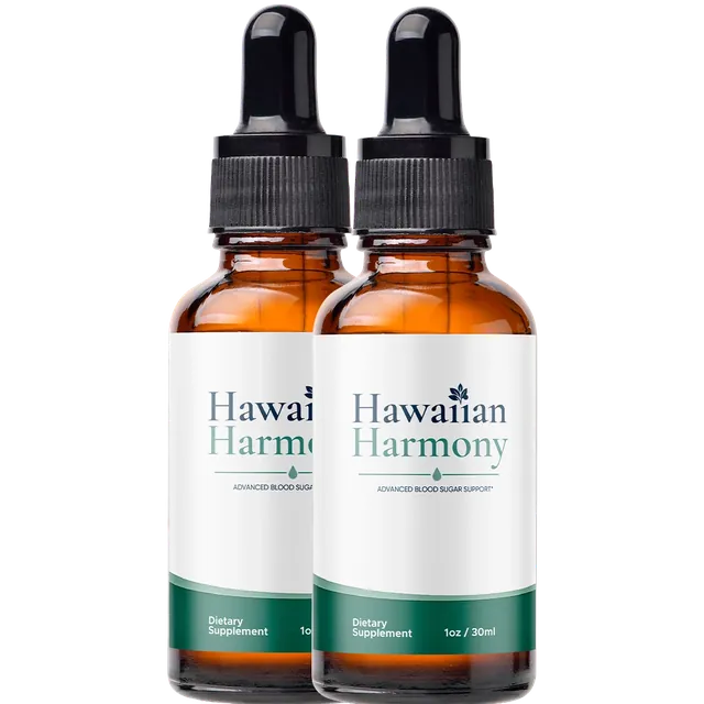 2 amber dropper bottles of Hawaiian Harmony