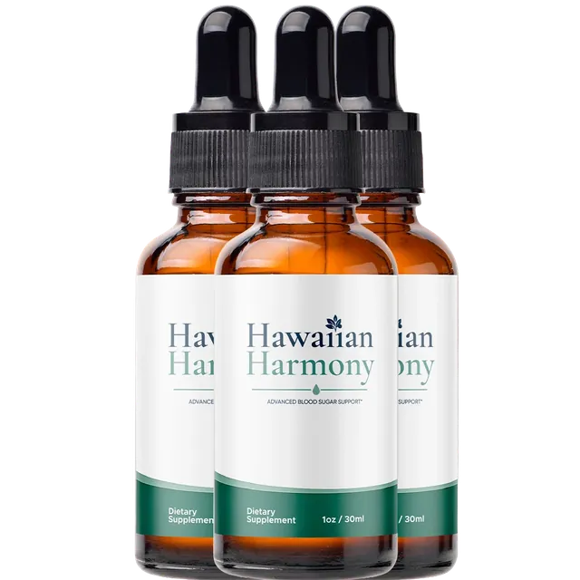3 amber dropper bottles of Hawaiian Harmony